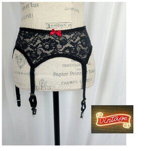 Vintage 80s Sears Garter Belt 28 Small Black Lace